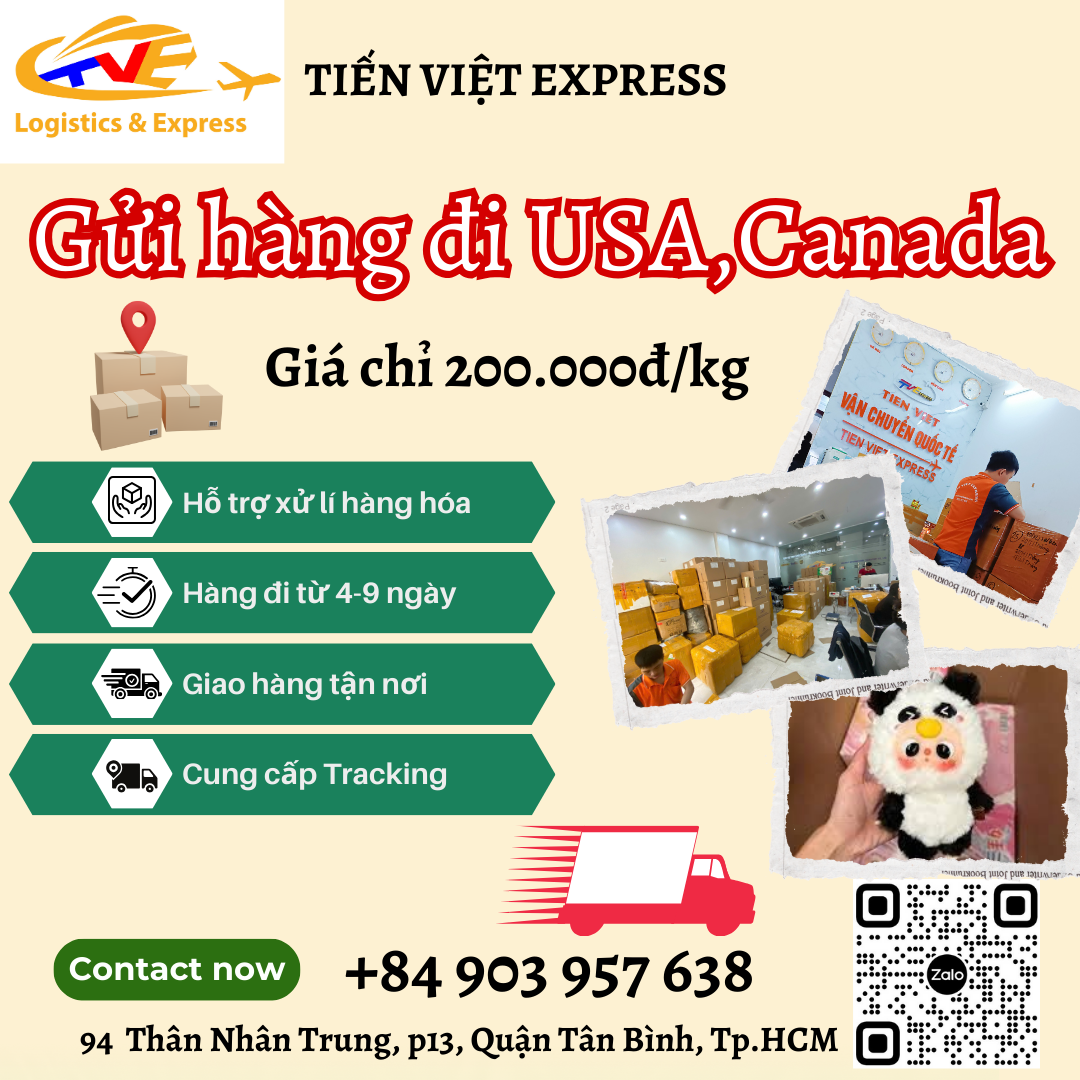 Gửi hàng đi USA, Canada - Tiến Việt Express
